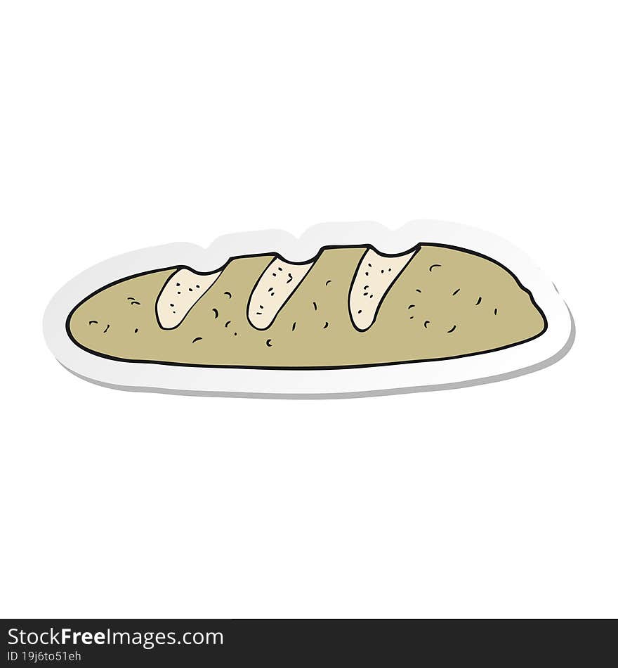 sticker of a cartoon loaf of bread