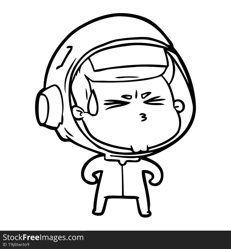 cartoon stressed astronaut. cartoon stressed astronaut