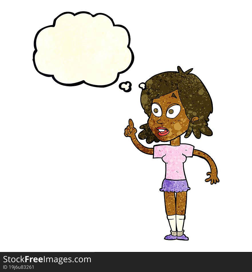 cartoon woman asking question with thought bubble