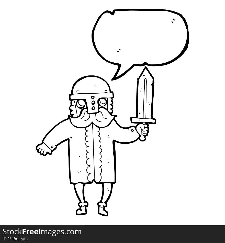 speech bubble cartoon saxon warrior