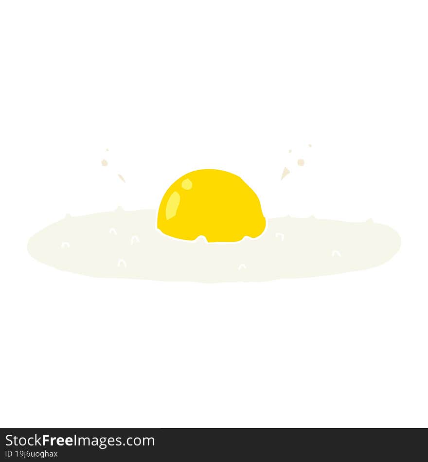 Flat Color Style Cartoon Fried Egg