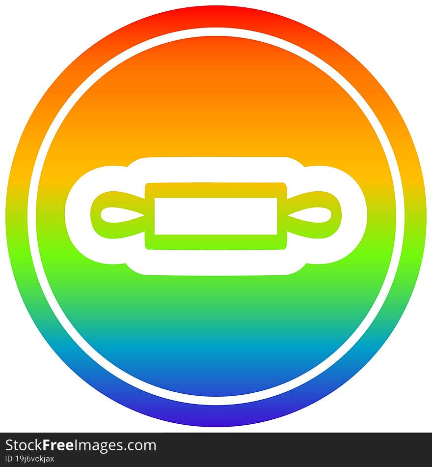 rolling pin circular in rainbow spectrum