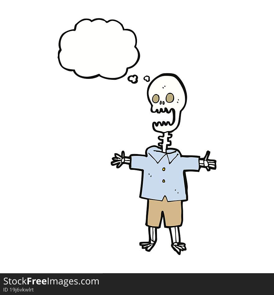 Cartoon Skeleton With Thought Bubble