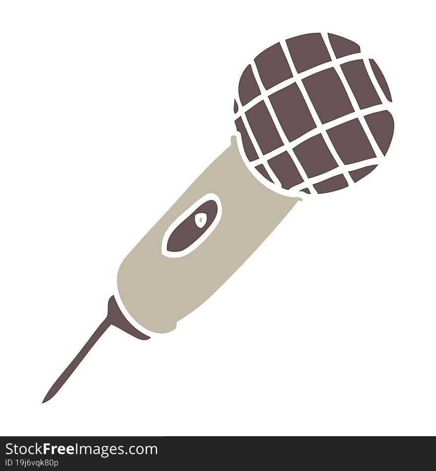 flat color illustration cartoon microphone