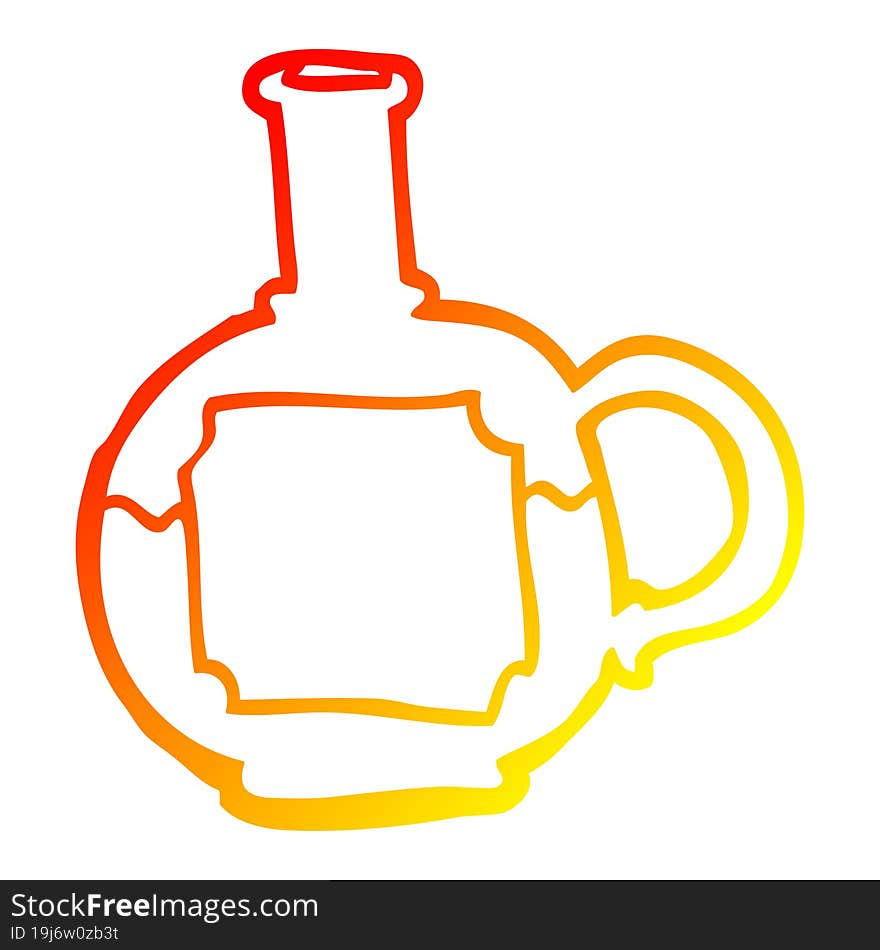 warm gradient line drawing cartoon food bottle