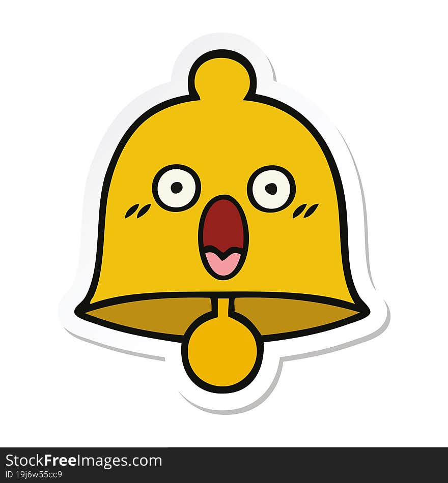 sticker of a cute cartoon bell