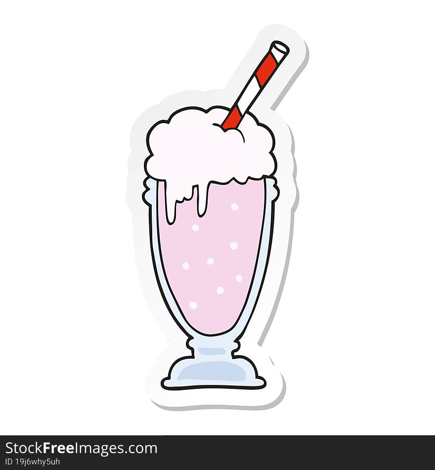 sticker of a cartoon milkshake