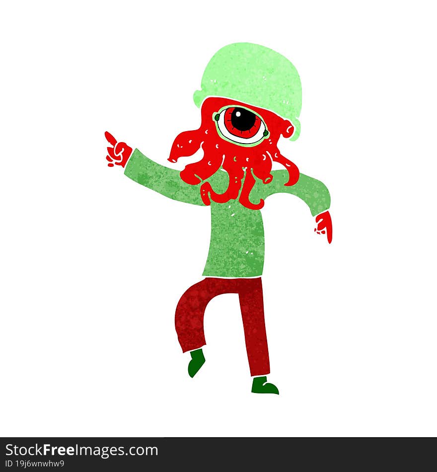 cartoon alien man dancing