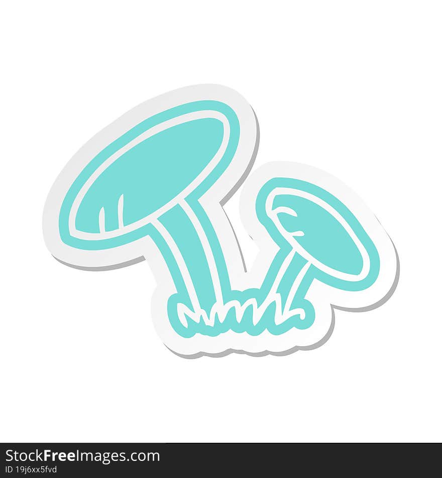 cartoon sticker of some mushrooms