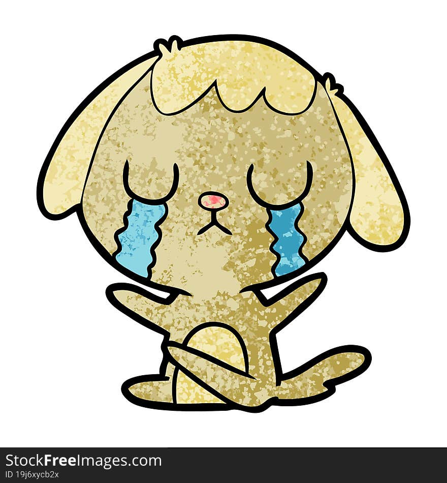 cute cartoon dog crying. cute cartoon dog crying