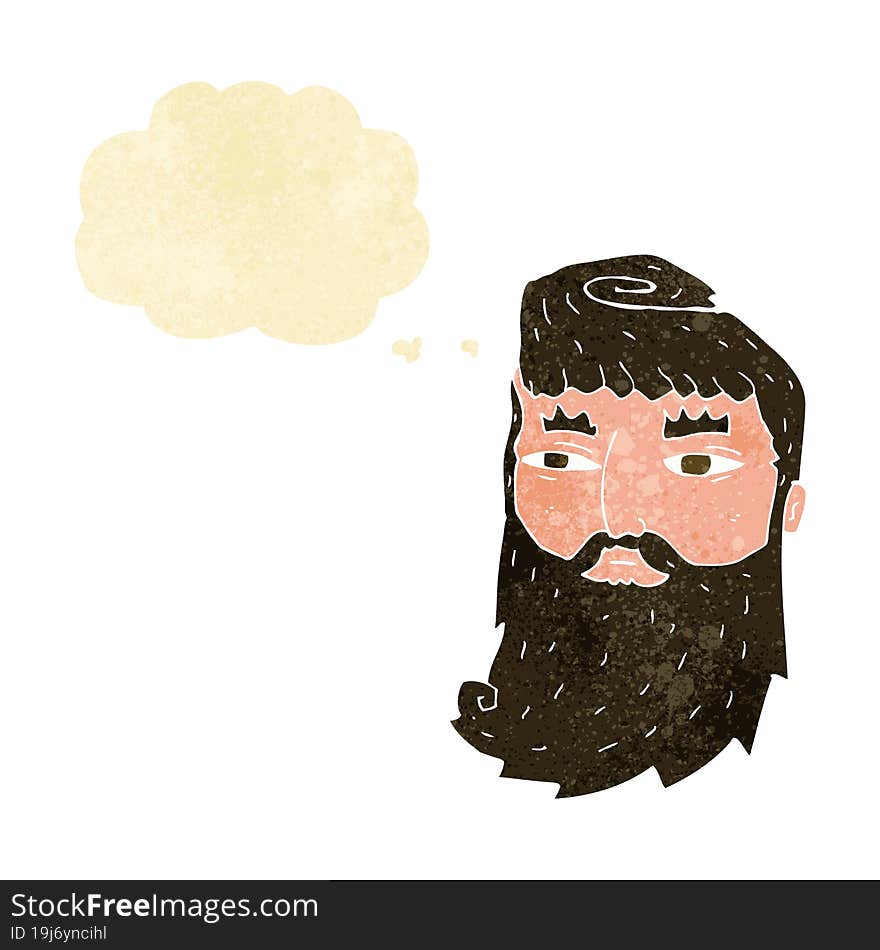 Cartoon Bearded Man With Thought Bubble