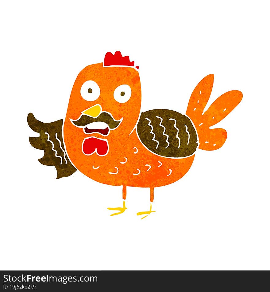 Cartoon Old Rooster