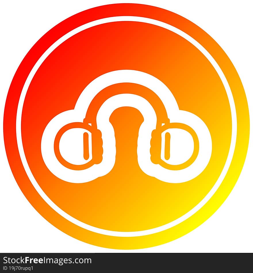 Music Headphones Circular In Hot Gradient Spectrum