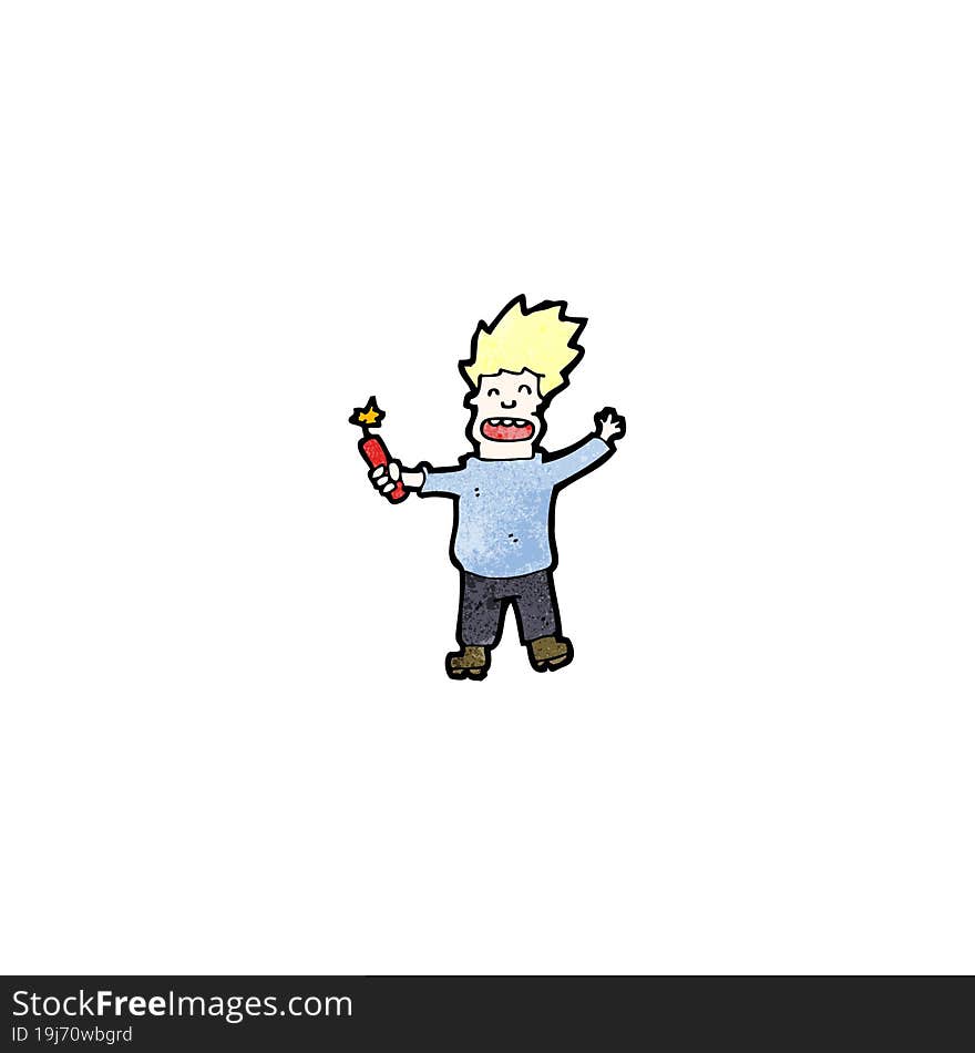 cartoon man with stick of dynamite