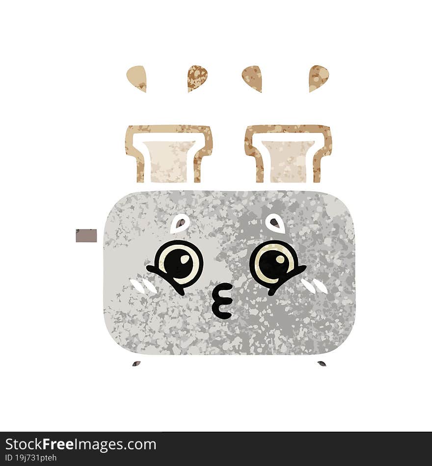 retro illustration style cartoon of a toaster