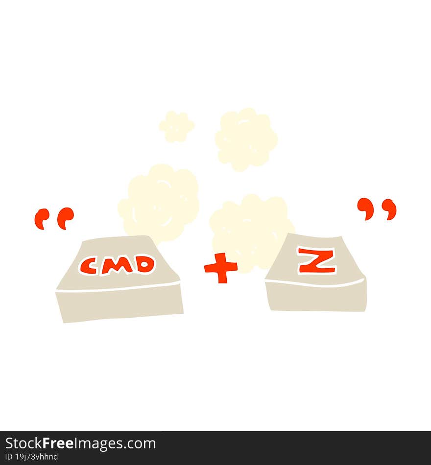 flat color illustration of command Z function. flat color illustration of command Z function