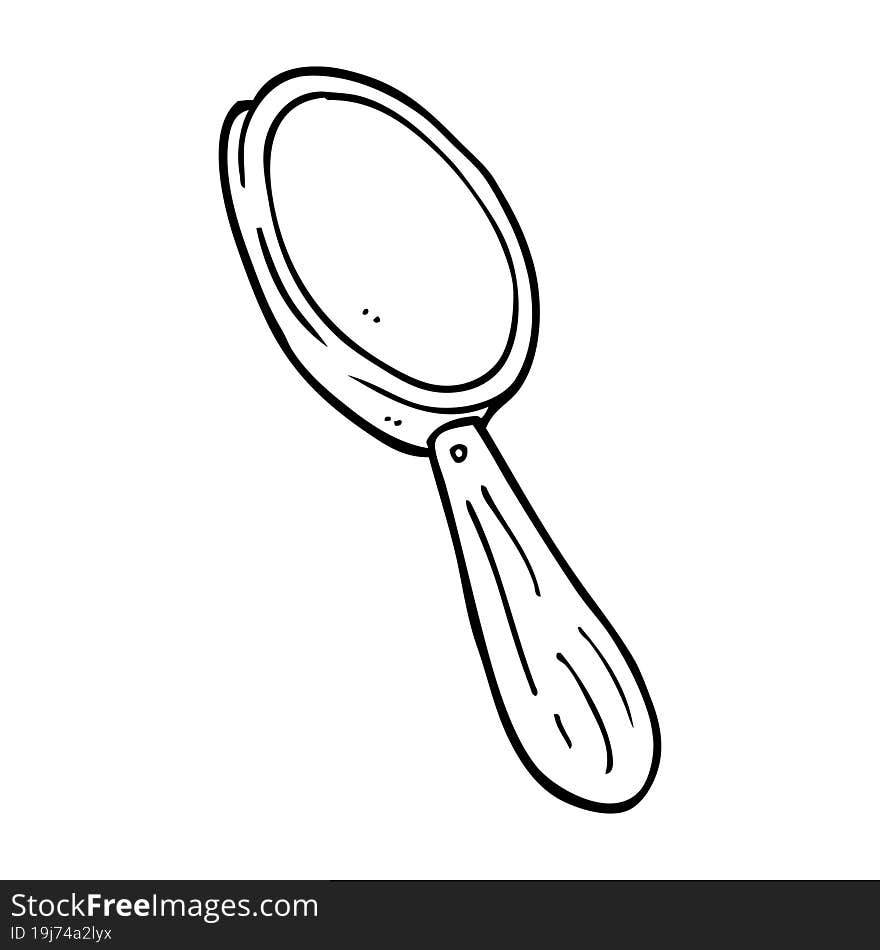 line drawing cartoon magnifying glass