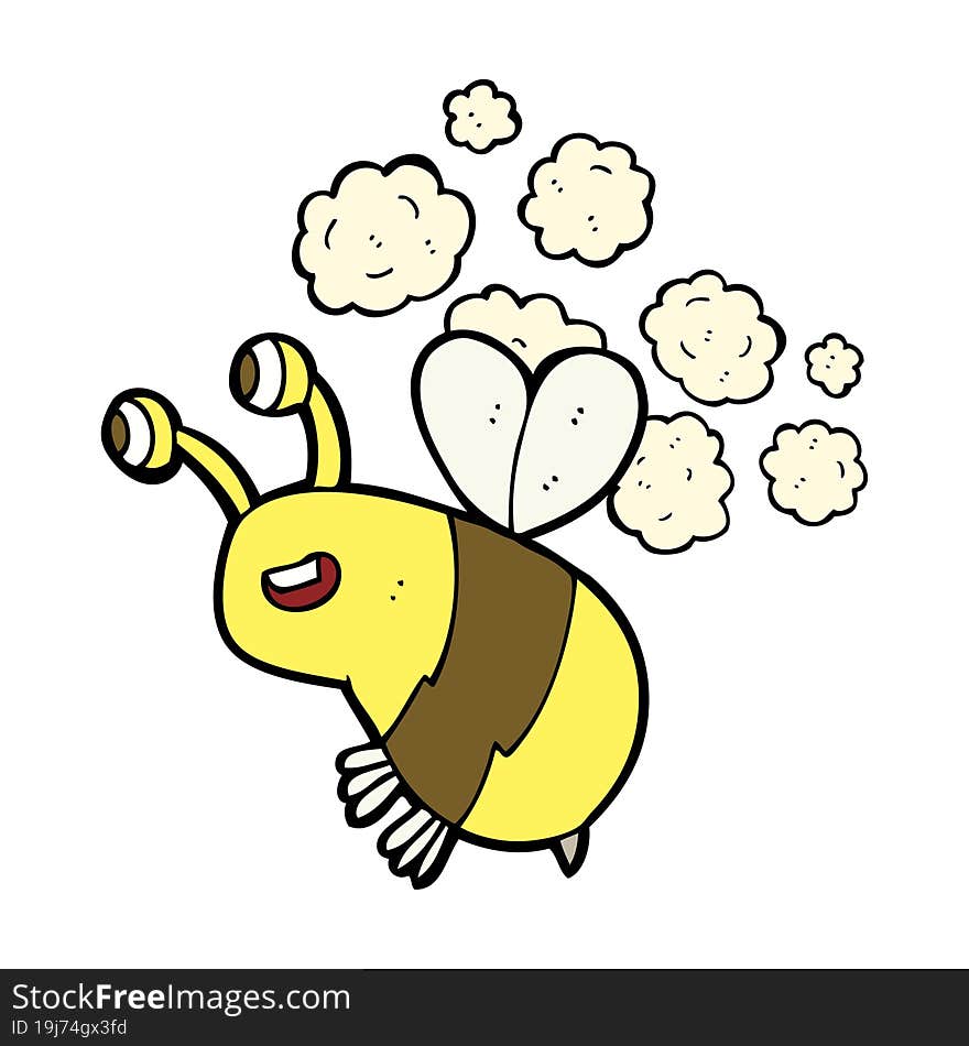 cartoon happy bee