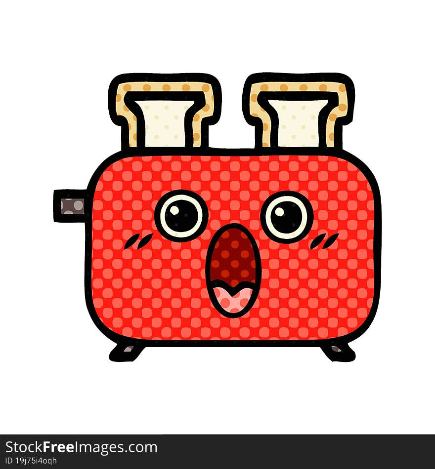 comic book style cartoon of a of a toaster