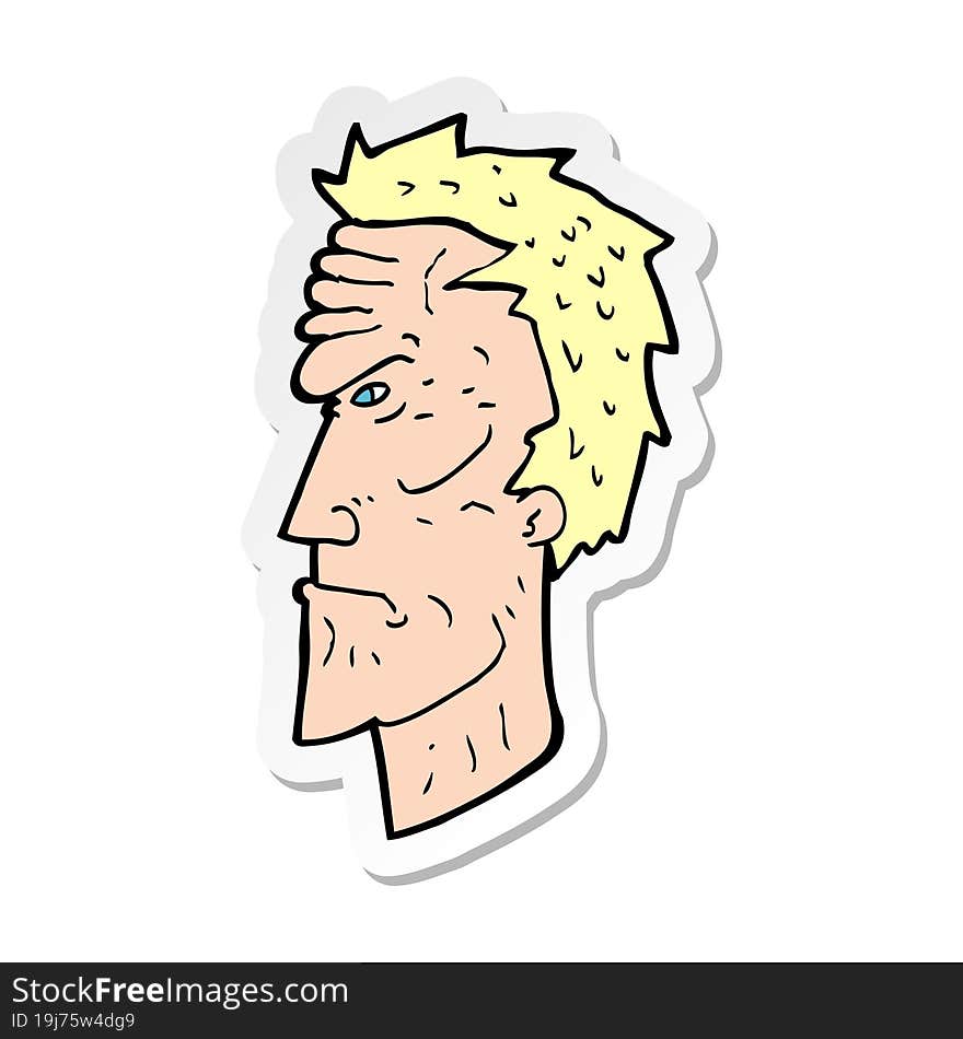 Sticker Of A Cartoon Angry Face