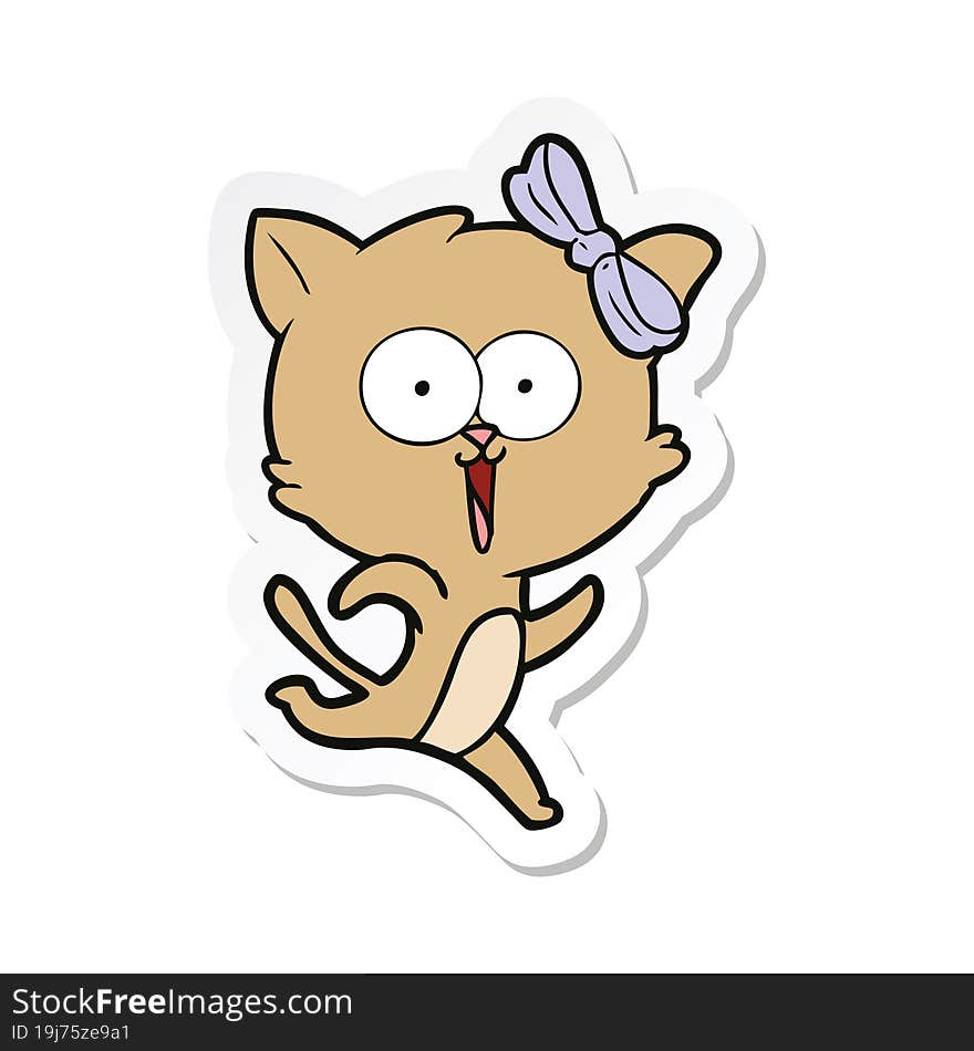 sticker of a cartoon cat