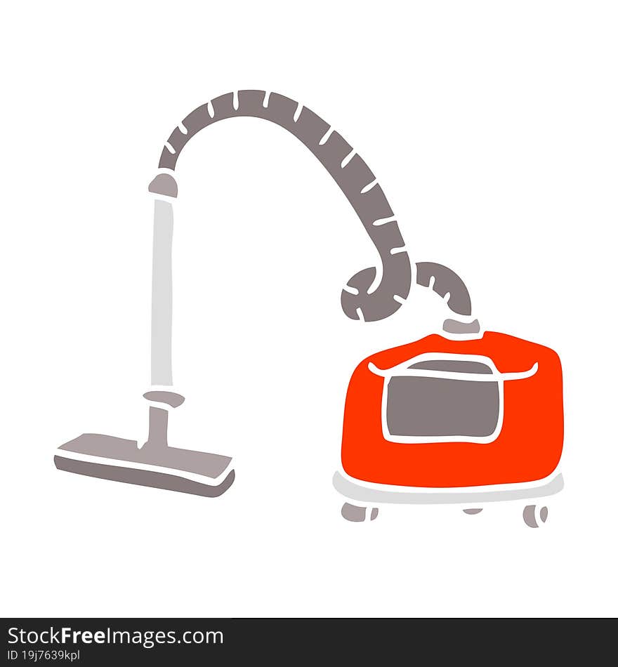 flat color illustration cartoon vacuum hoover