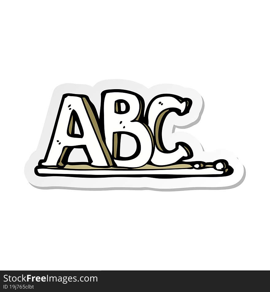 Sticker Of A Cartoon ABC Letters