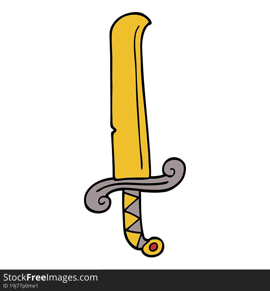 cartoon doodle ancient sword