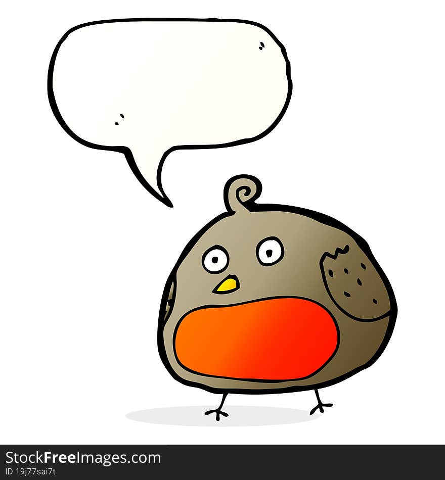 Cartoon Robin With Speech Bubble