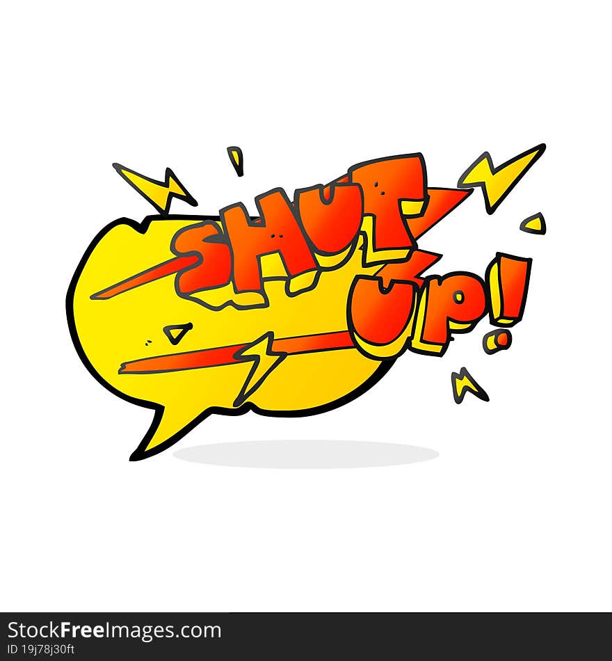 Speech Bubble Cartoon Shut Up! Symbol