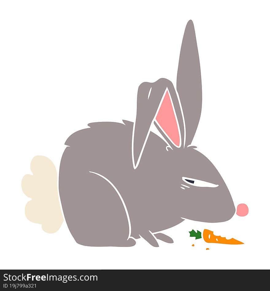 flat color style cartoon annoyed rabbit