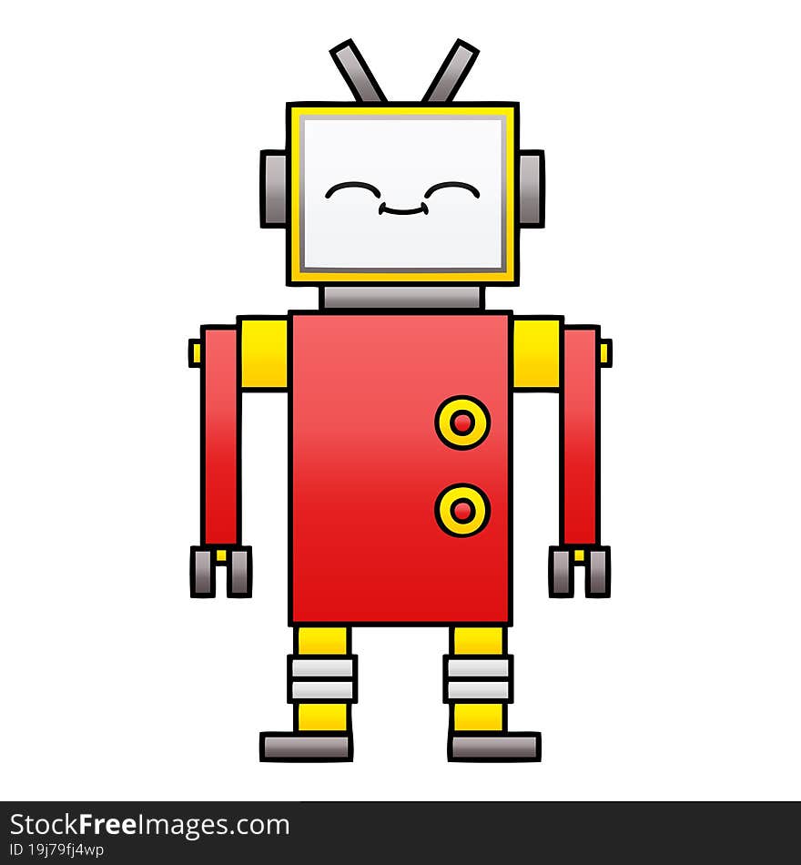 Gradient Shaded Cartoon Robot