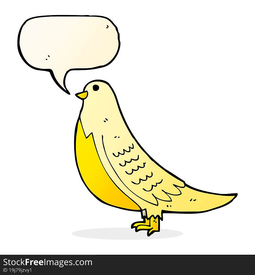 cartoon bird with speech bubble