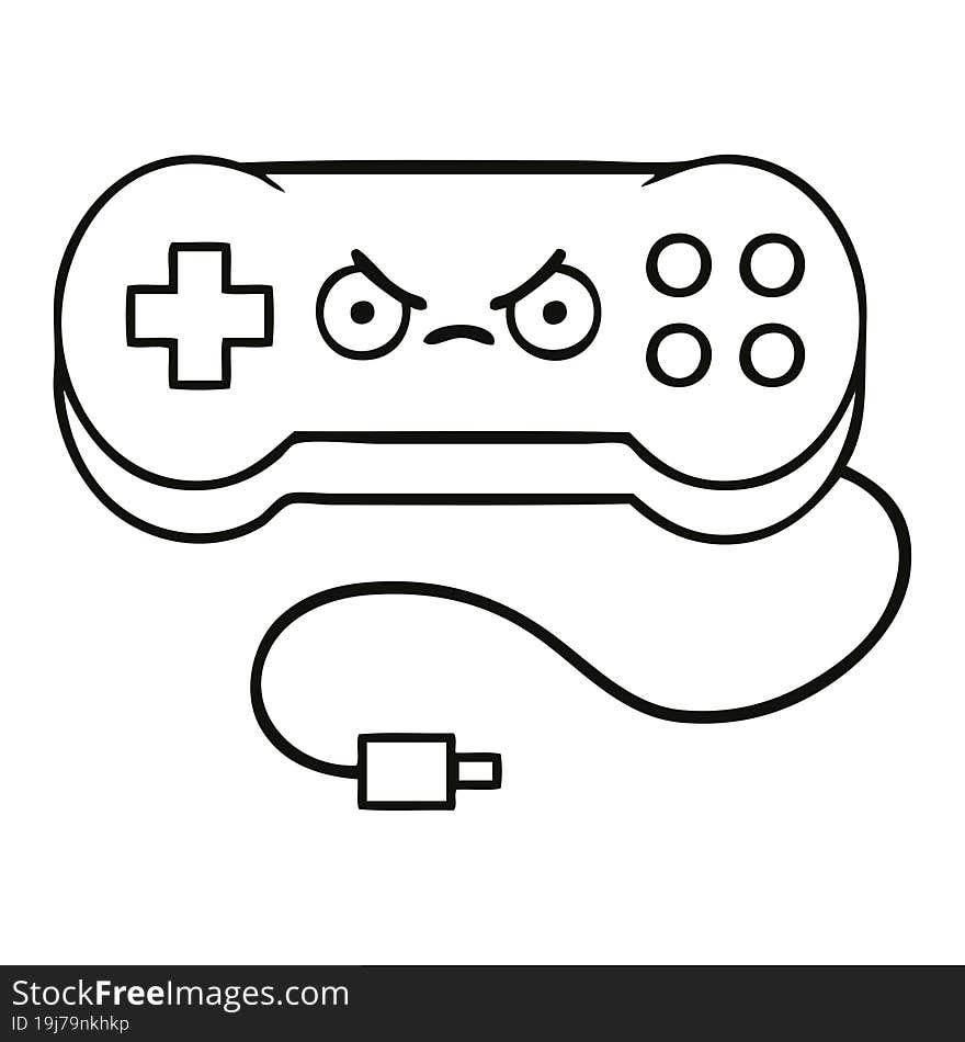 Line Drawing Cartoon Game Controller