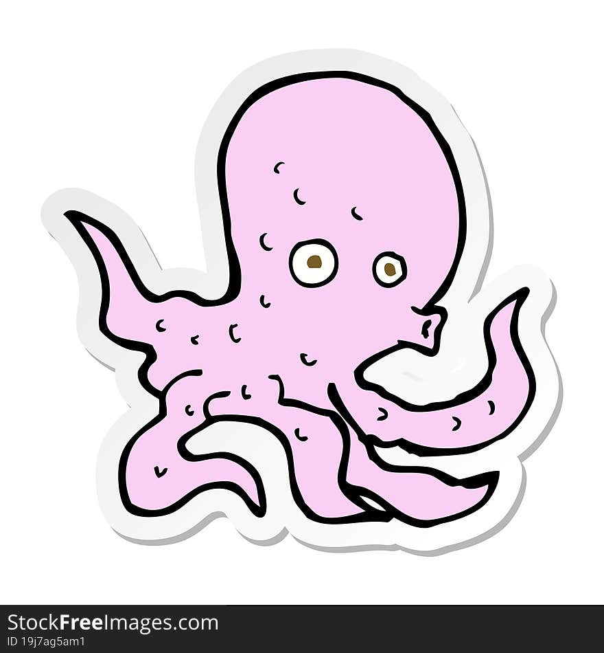 sticker of a cartoon octopus