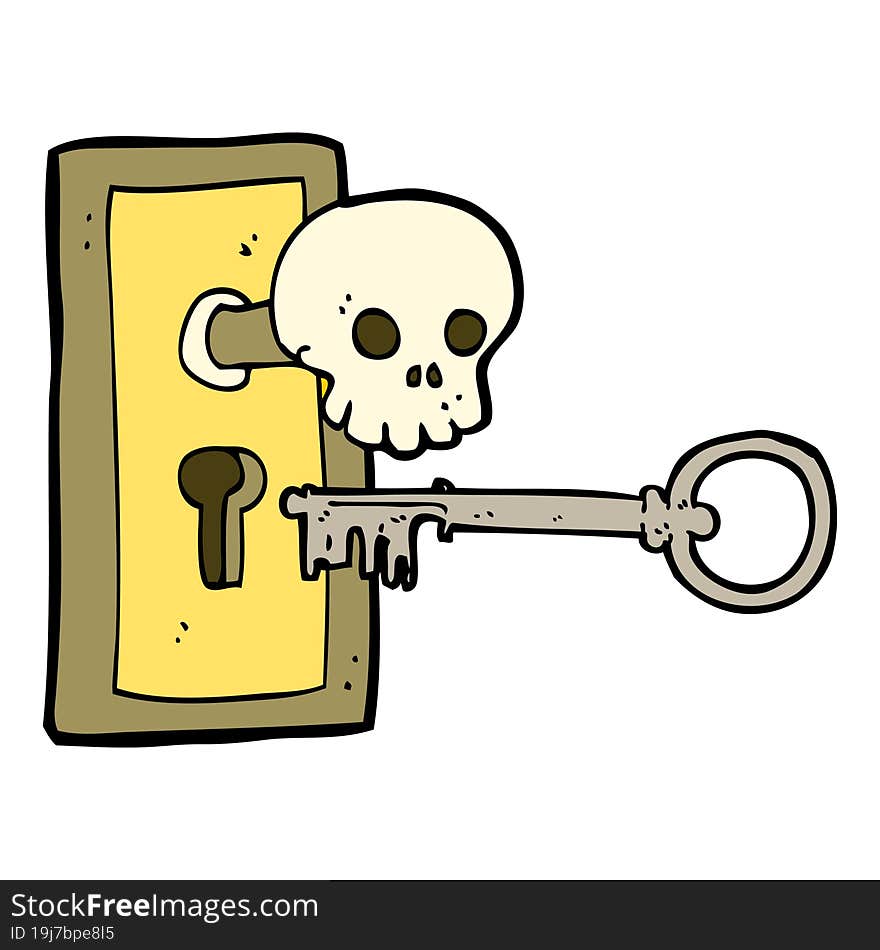 cartoon spooky door knob