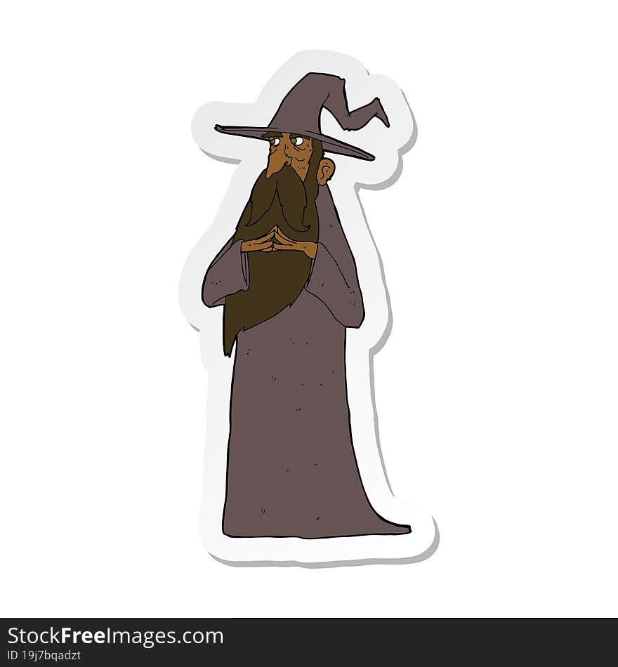 sticker of a cartoon wizard