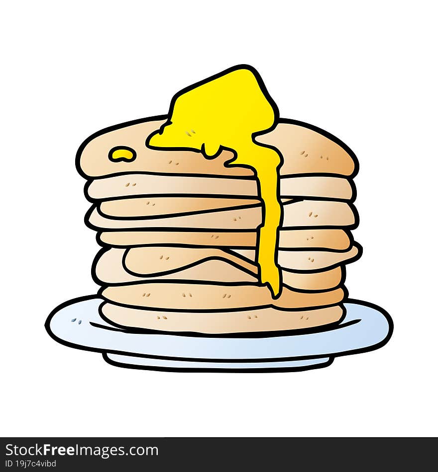 cartoon stack of pancakes. cartoon stack of pancakes