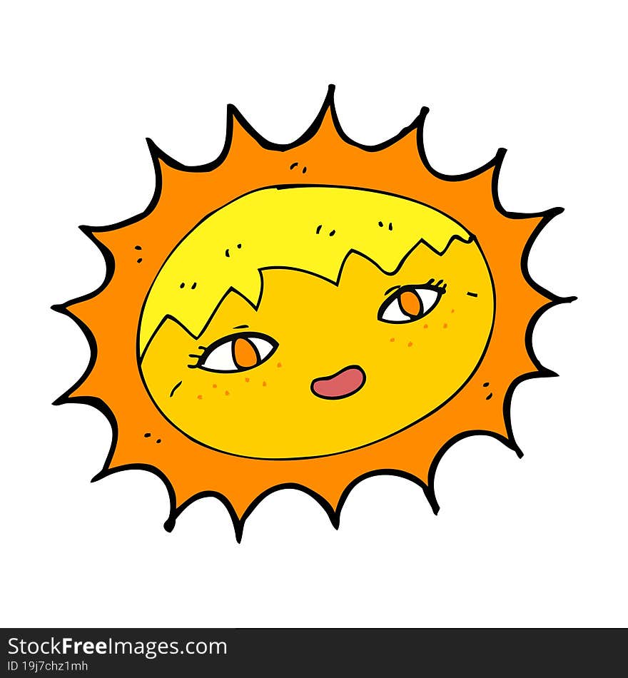 cartoon pretty sun