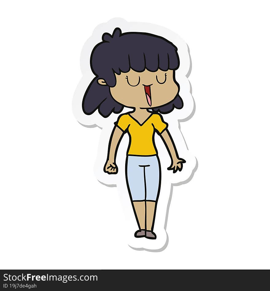 sticker of a cartoon woman