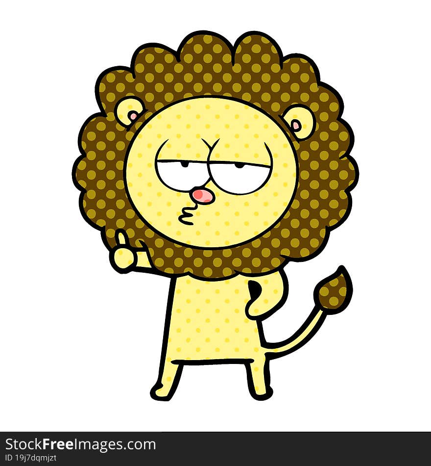 cartoon bored lion. cartoon bored lion