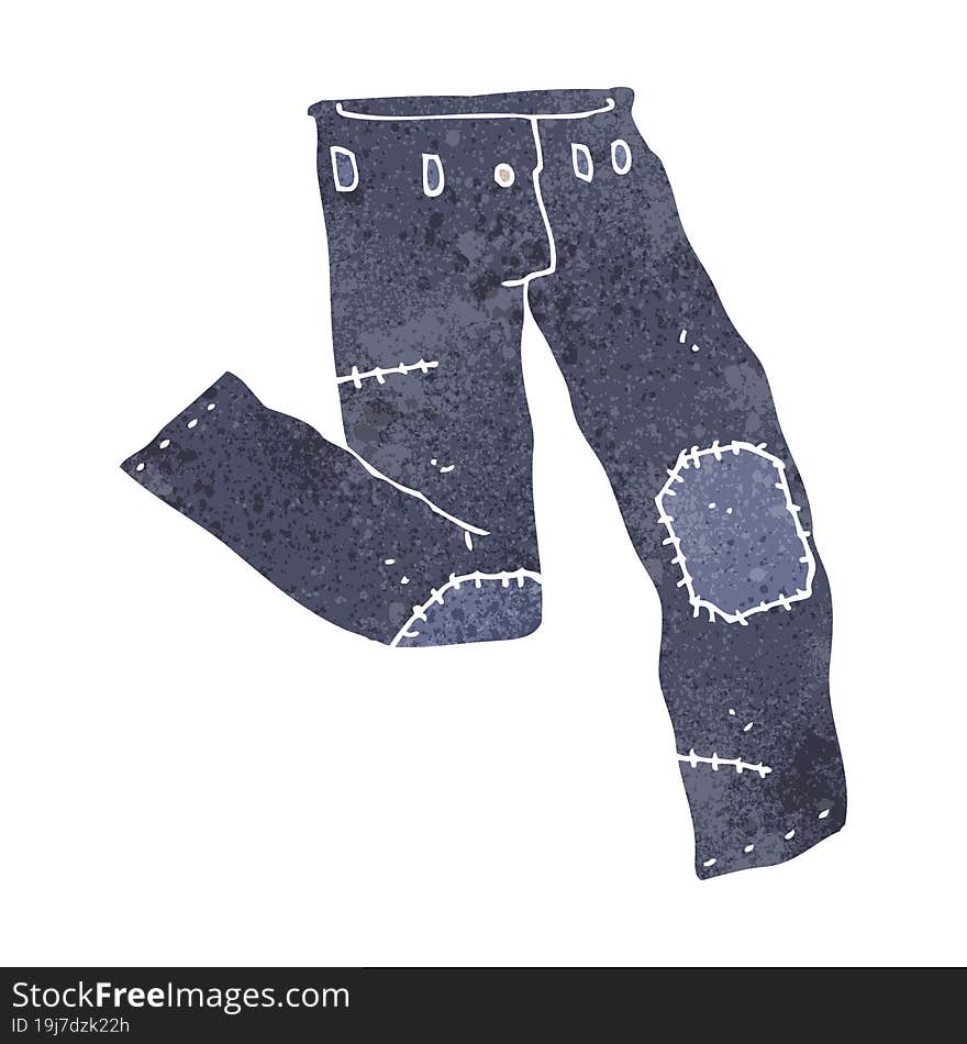 cartoon patched old jeans