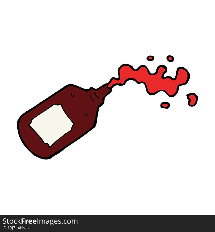 cartoon squirting blood bottle