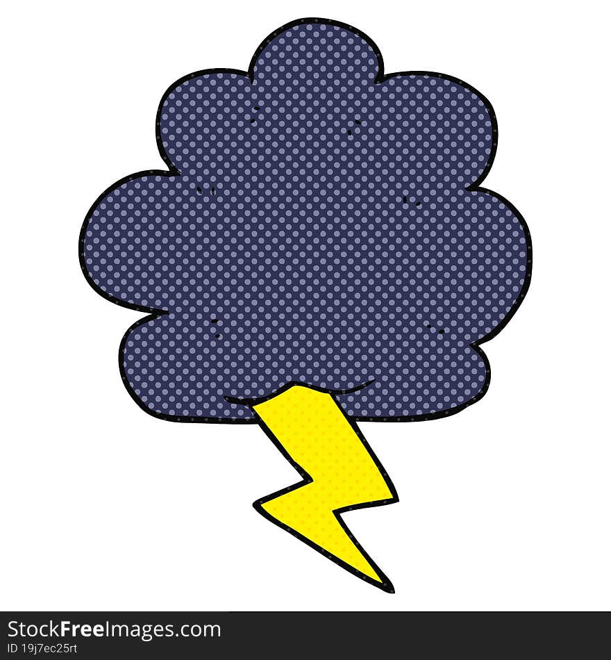 freehand drawn cartoon thundercloud