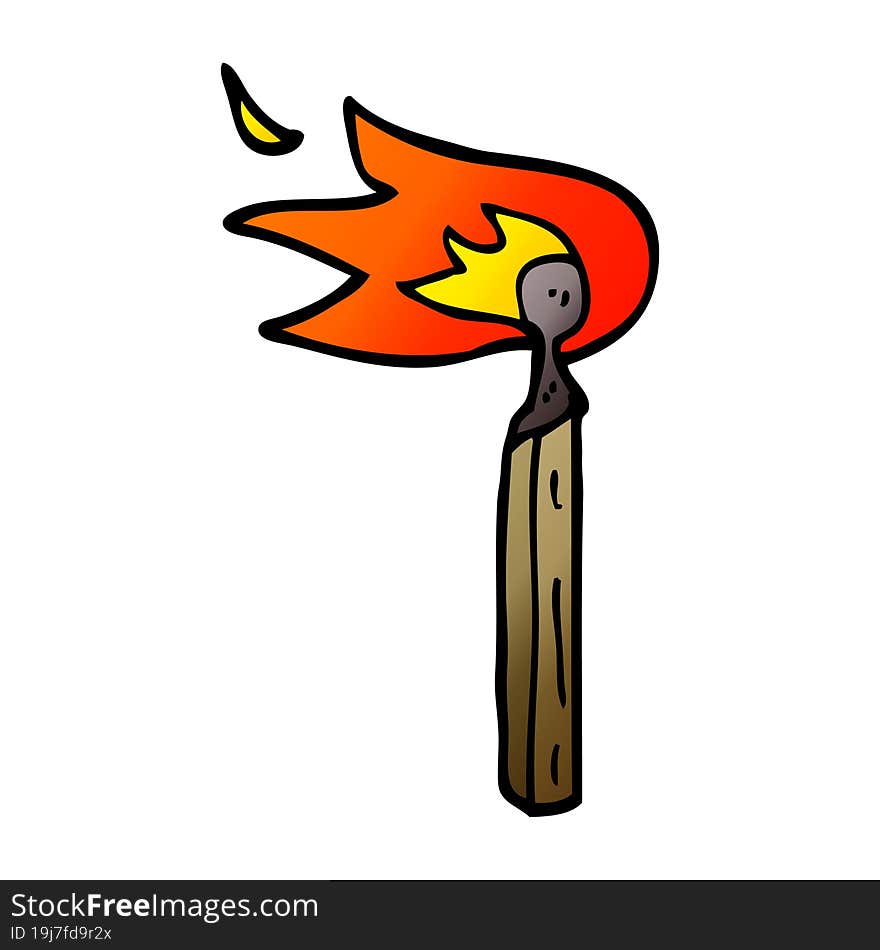 cartoon doodle burning match