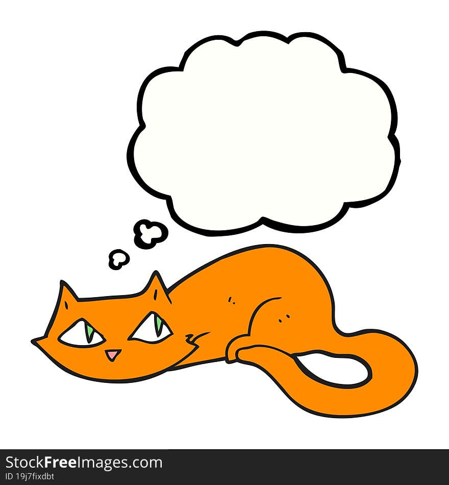 Thought Bubble Cartoon Cat