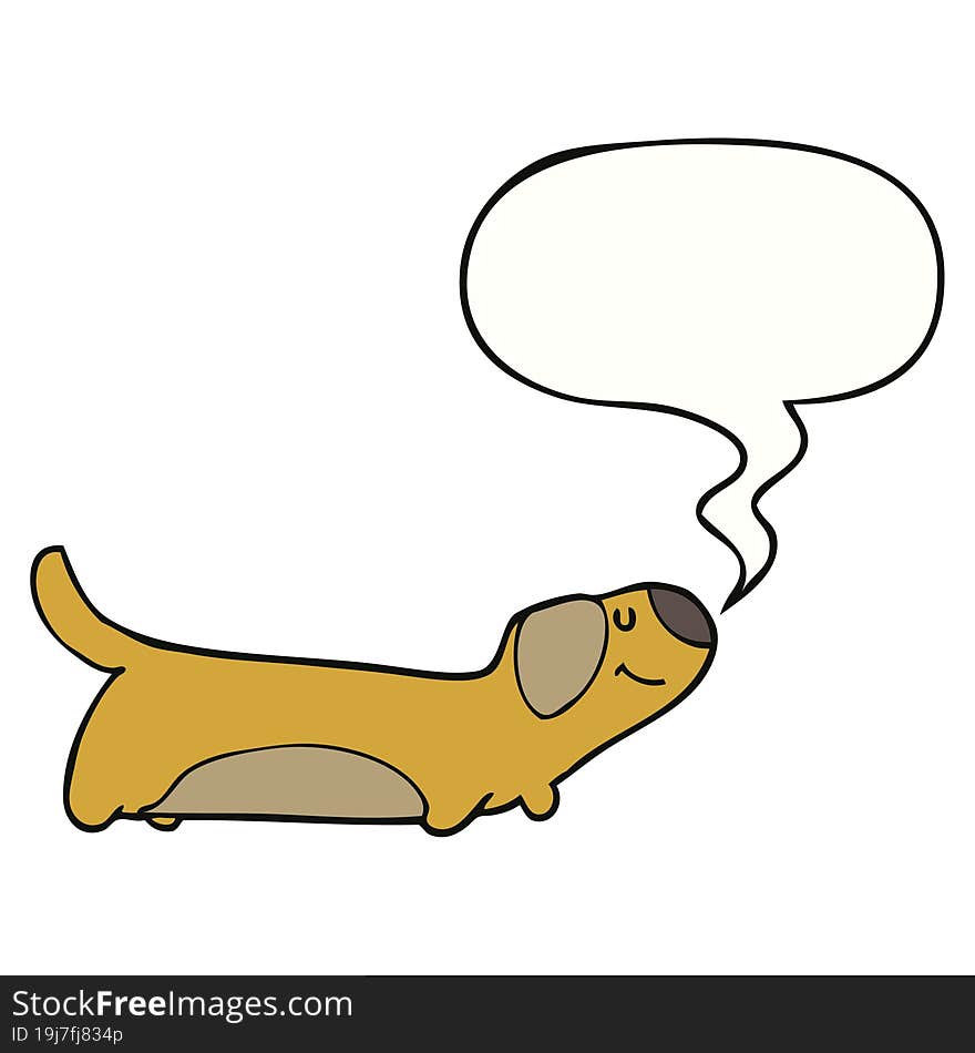 cartoon dog with speech bubble. cartoon dog with speech bubble