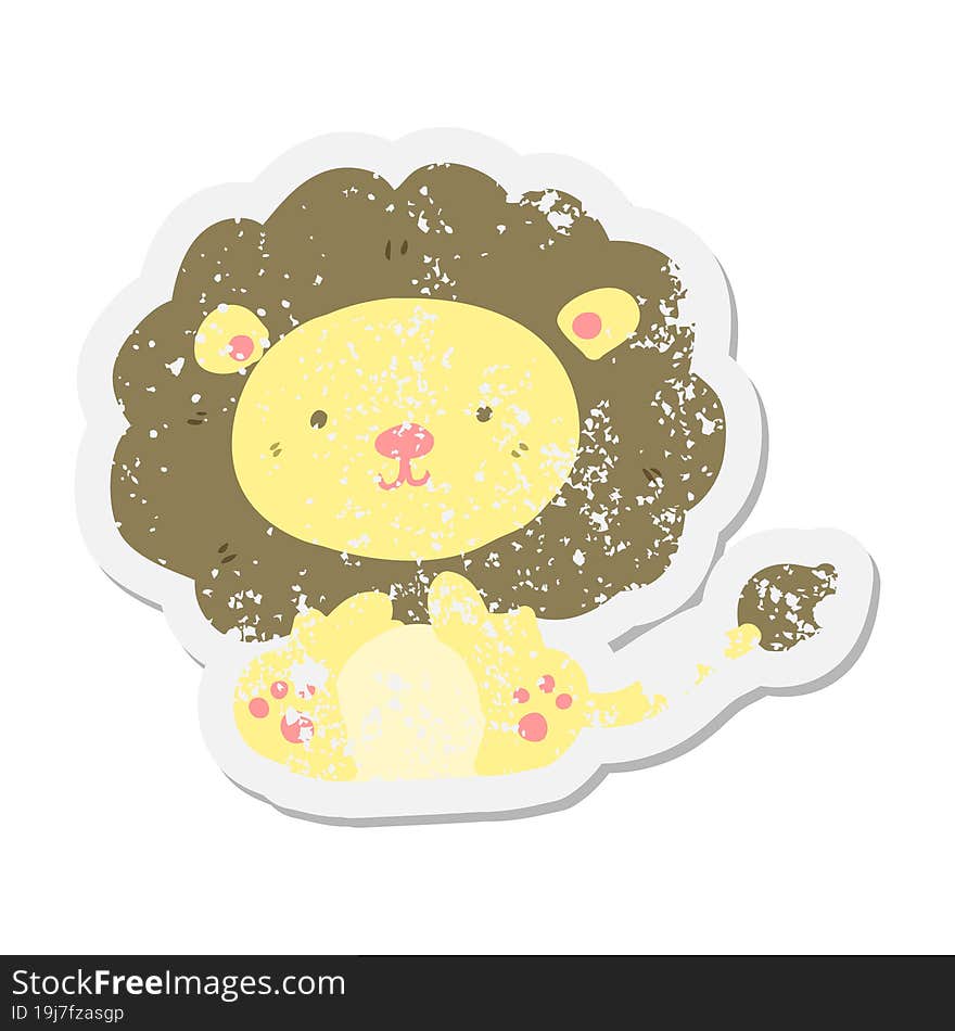 Cute Lion Grunge Sticker