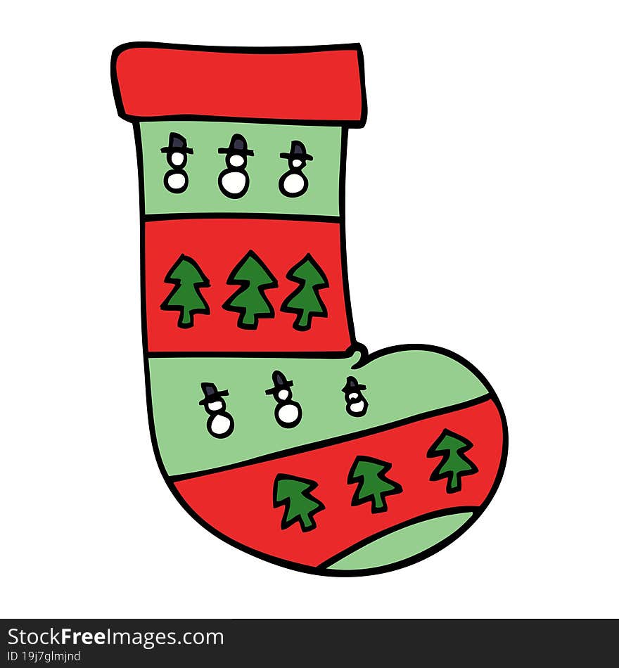 cartoon doodle christmas stockings