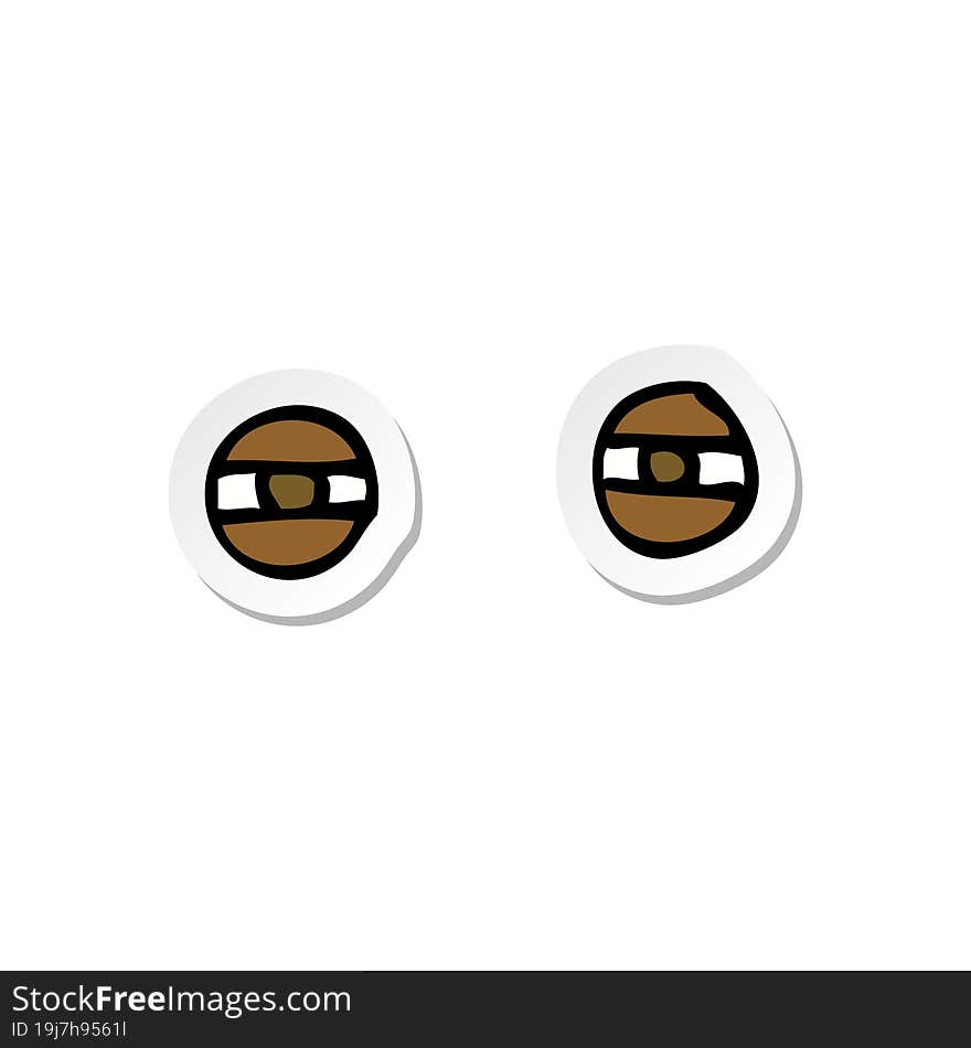 sticker of a cartoon narrowed eyes